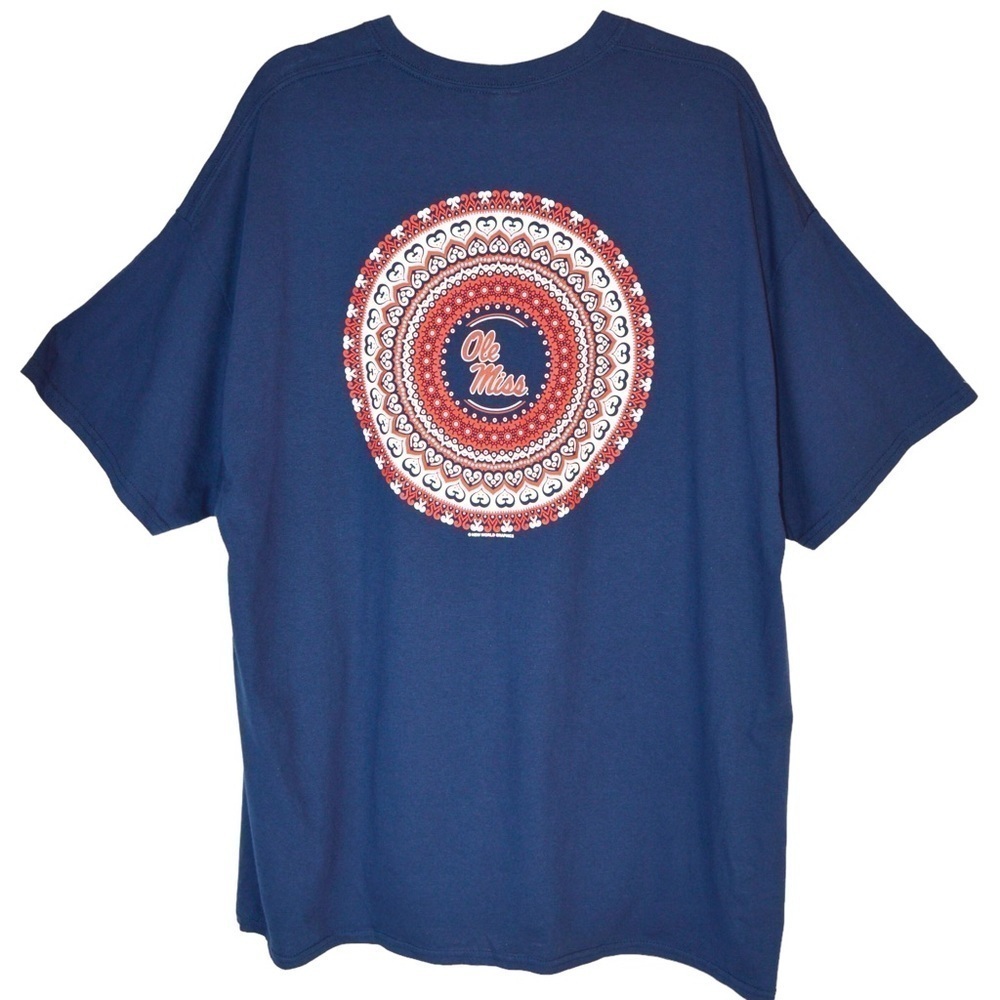 Girlie Girl Original ‘Ole Miss’ Navy T-Shirt, Mandala 2XL Mississippi NWT‎